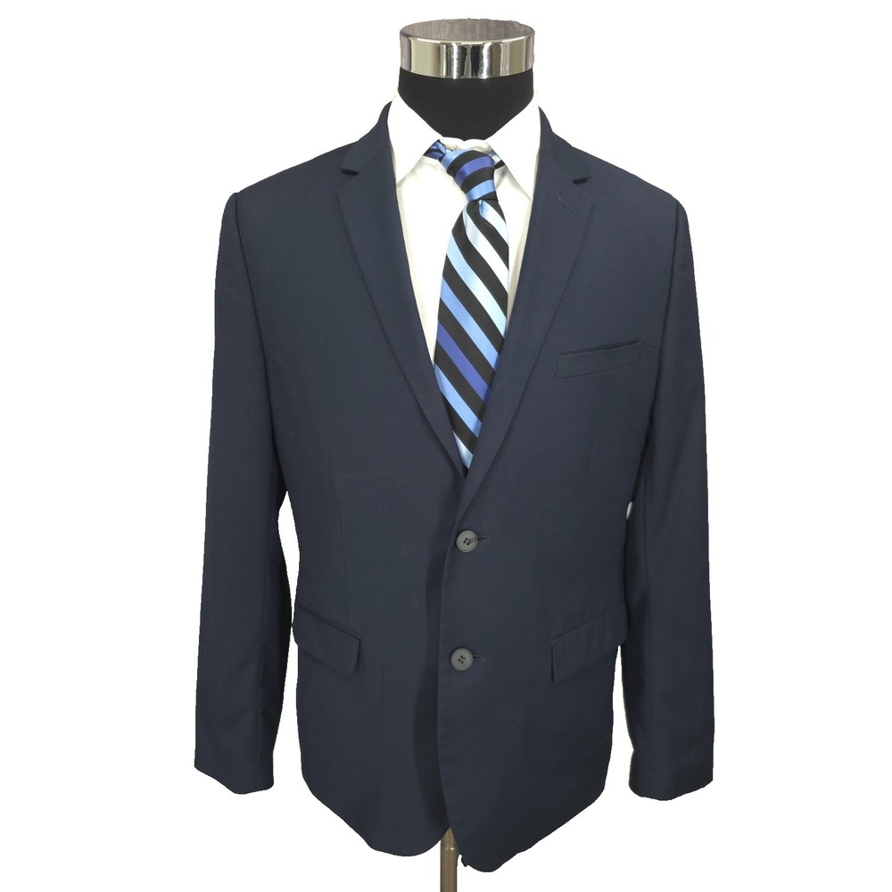 H&M Blazer Jacket Mens 42 R Blue Sports Coat Slim Fit Business Wear Vent